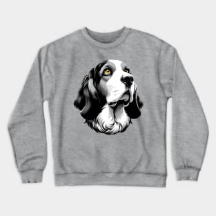 Stunning and Cool Basset Fauve de Bretagne Monochrome and Gold Portrait for Father's Day Crewneck Sweatshirt